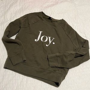 J.Crew olive green and white Joy sweatshirt